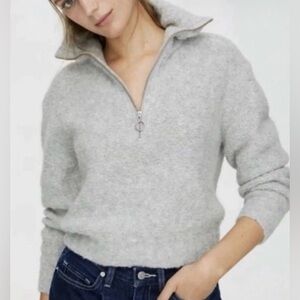 Aritzia | Wilfred Light Gray Half-Zip Turtleneck Sweater
